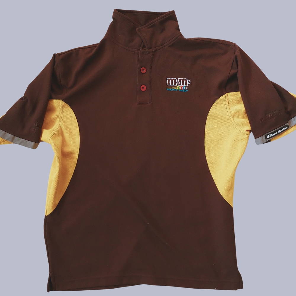 NASCAR Elliott Sadler Men's L M&M's Racing Team #38 Brown & Yellow Polo Chase